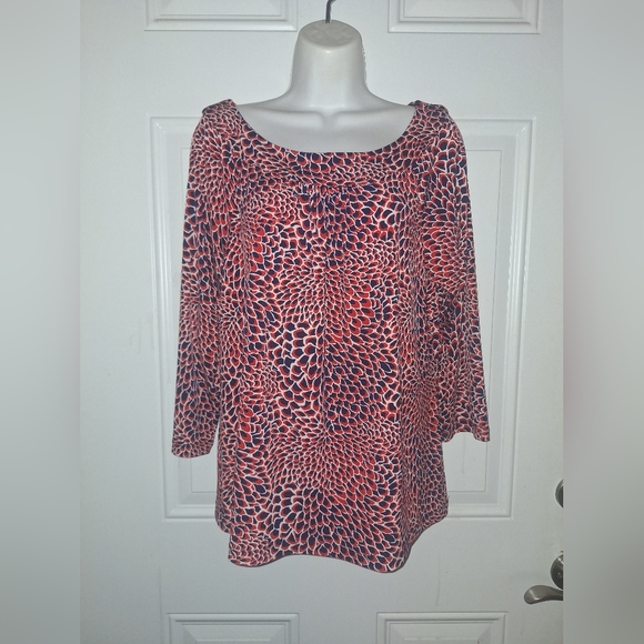 Ruby Rd. Red and Black Abstract Blouse - Picture 2 of 5
